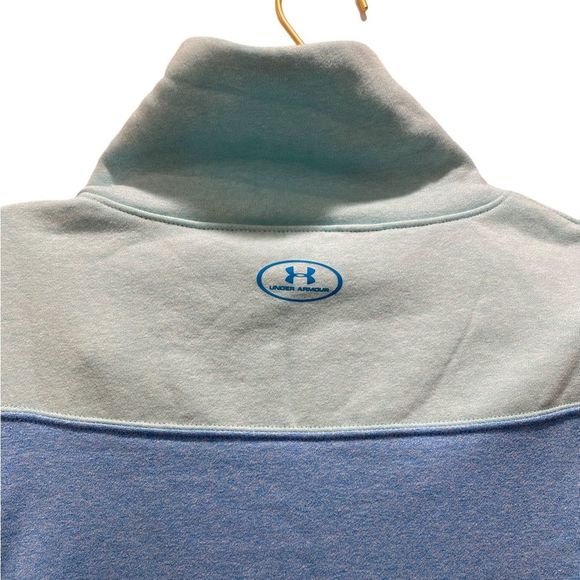 Under Armour Hoodie Youth Pullover Blue Colorblock Funnel Neck Sweatshirt 0130 - Picture 10 of 10